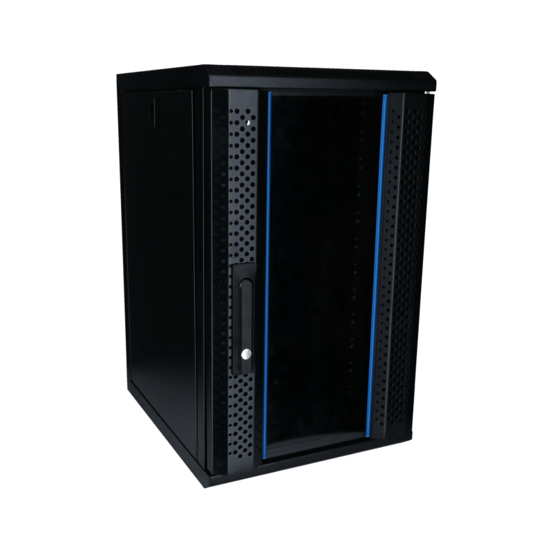 10 inch 12U serverkast met glazen deur 370x450x618mm (BxDxH)