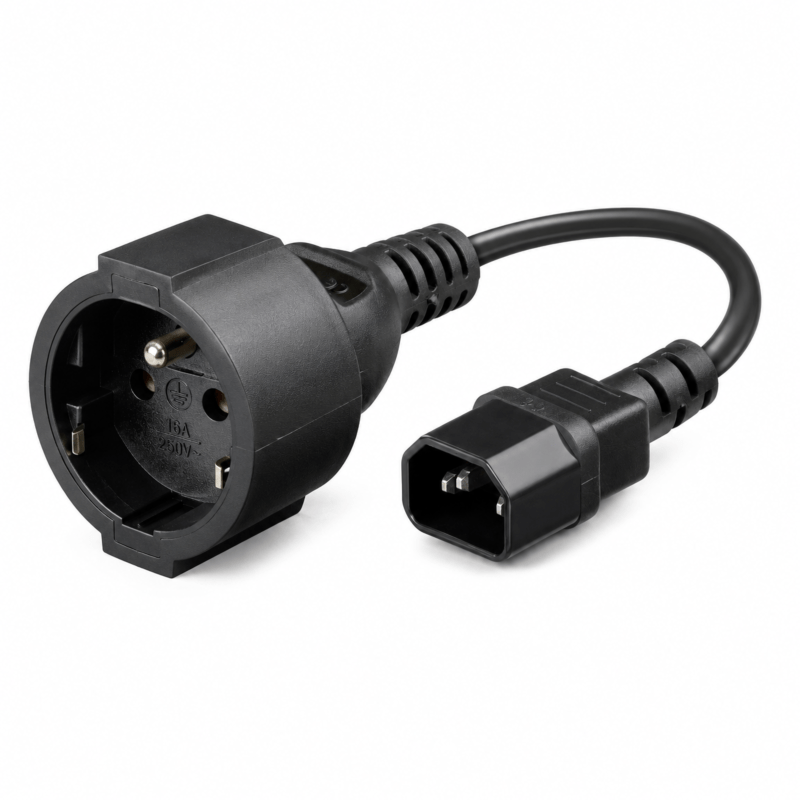 Stroomkabel AC plug naar C14  Type E 0,15m verloop - Penaarde