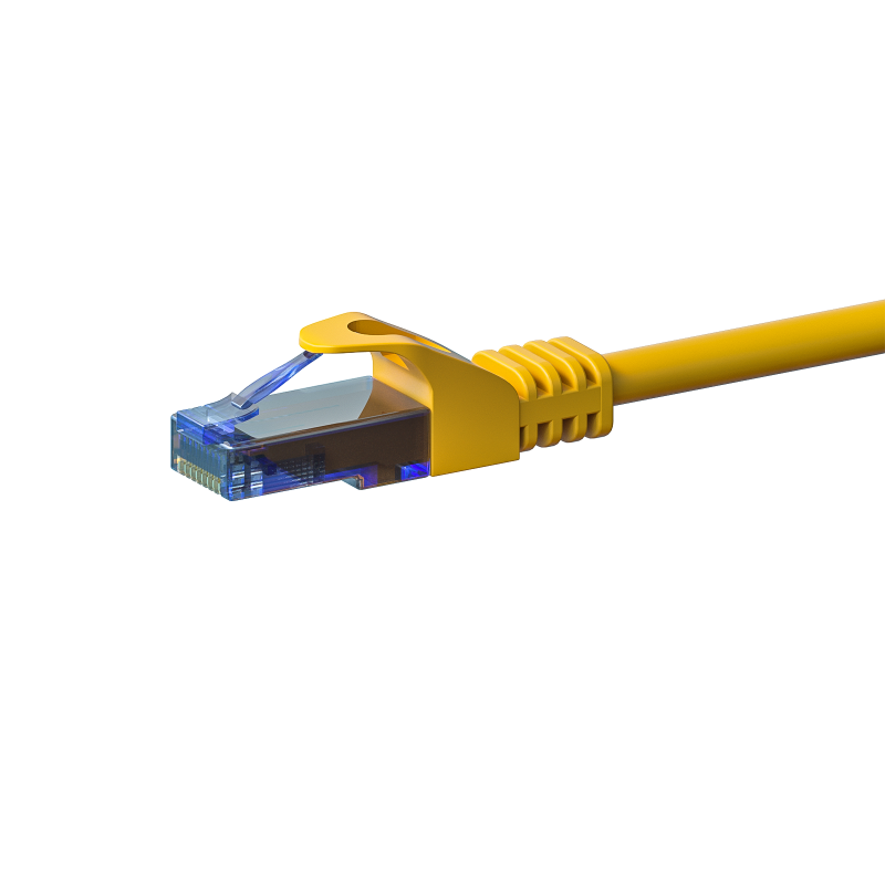 UTP CAT6a patchkabel 0,25m geel - 100% koper