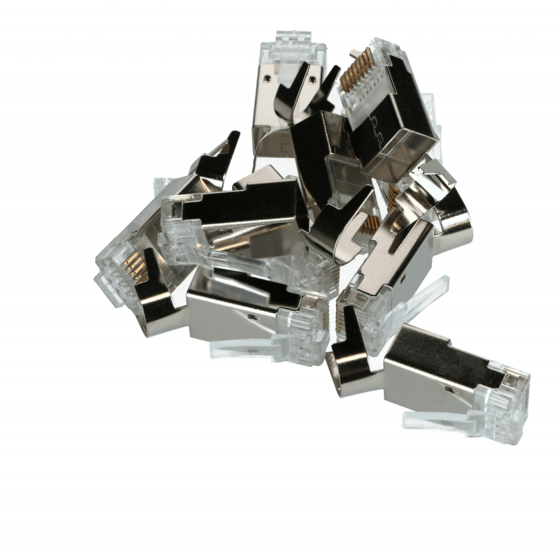 CAT6a doorsteek connector RJ45 pass through - shielded - voor soepele kern 10 stuks