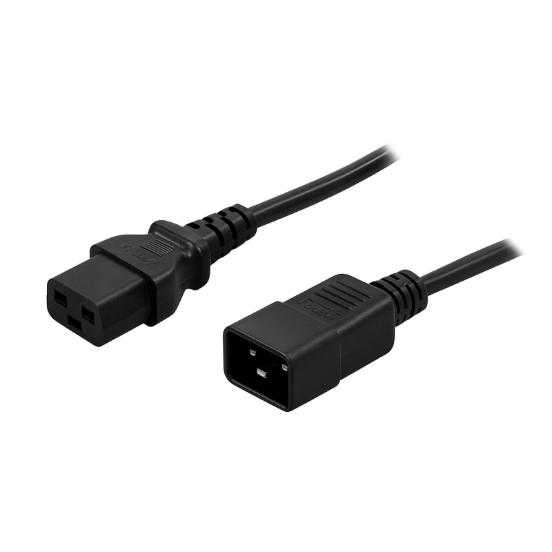 Stroomkabel C19 naar C20 1,80m zwart