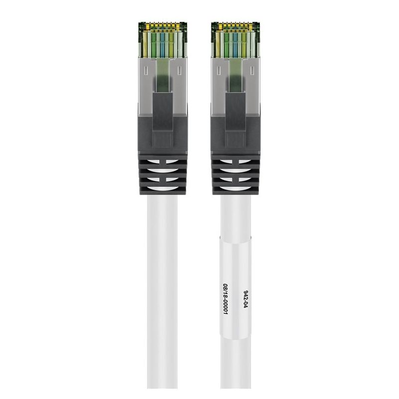 Cat8 S/FTP (PIMF) patchkabel 0,25m wit