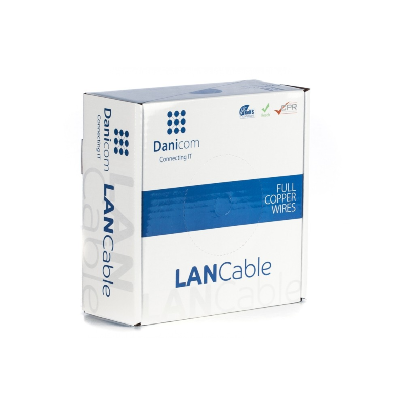 DANICOM CAT5E UTP 50m kabel op rol stug -  LSZH (Dca)