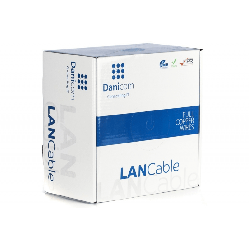 DANICOM CAT6A S/FTP 100m kabel op rol stug -  LSZH (Dca)