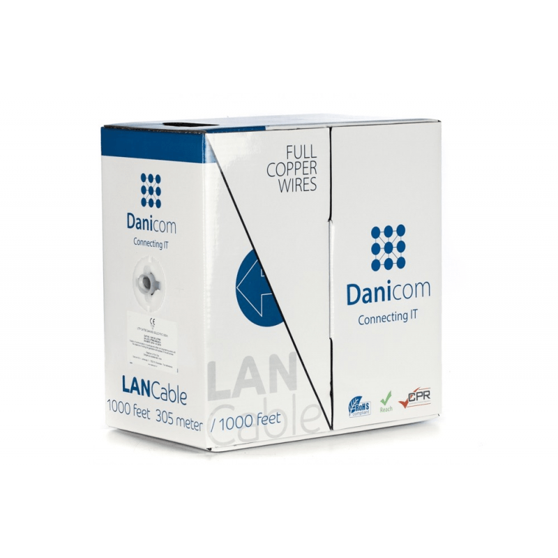 DANICOM CAT5E UTP 305m kabel op rol stug -  LSZH (Eca)