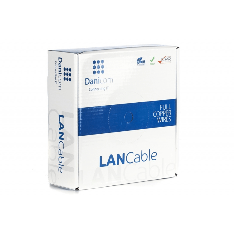DANICOM CAT6A U/UTP 50m kabel op rol stug -  LSZH (Dca)