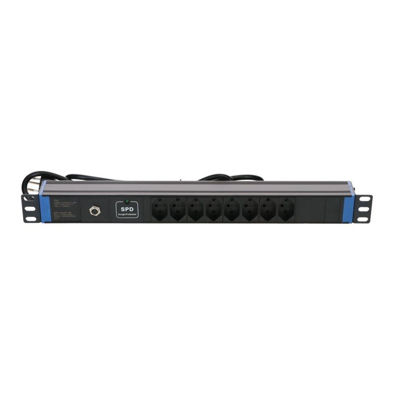 19 inch Zwitserse stekkerdoos Surge Protection Device - 8 voudig