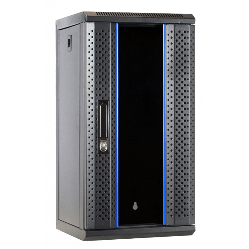 10 inch 12U serverkast met glazen deur 370x450x618mm (BxDxH)