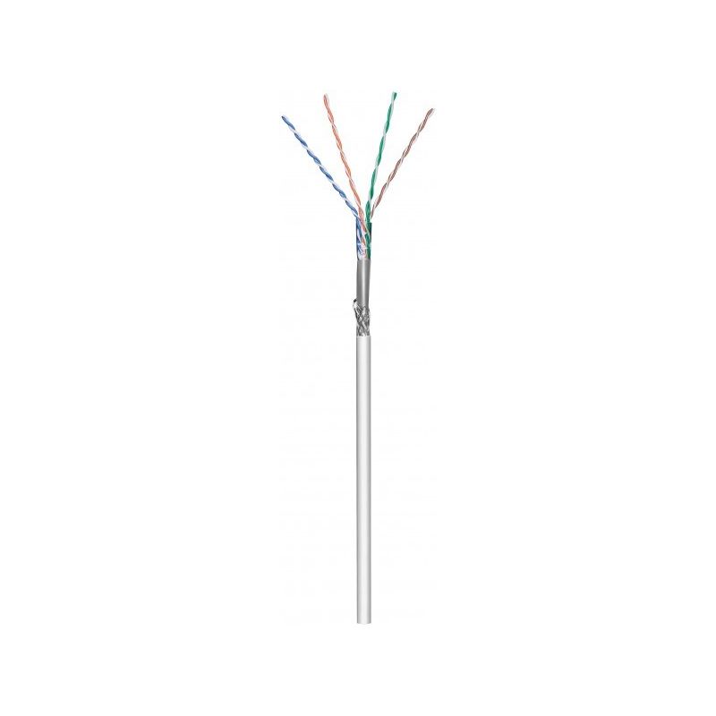 CAT5e F/UTP 50m kabel op rol soepel grijs CCA